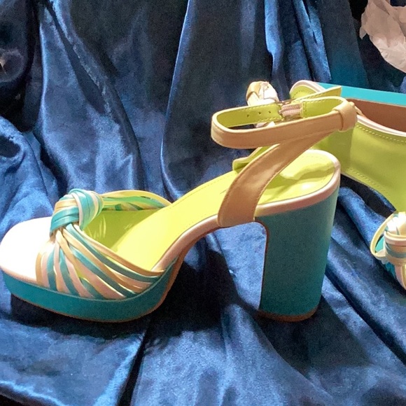 sun gurg Open Toe Sandals Ankle Strap Platform Chunky High Heels 6.5 - Picture 7 of 12